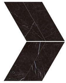 Marvel Nero Marquina Chevron Lappato 22.5x22.9 cm