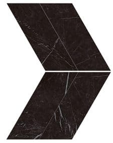 Marvel Nero Marquina Chevron Lappato 22.5x22.9 cm