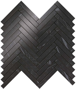 Marvel Nero Marquina Herringbone Wall 30x30.5 cm