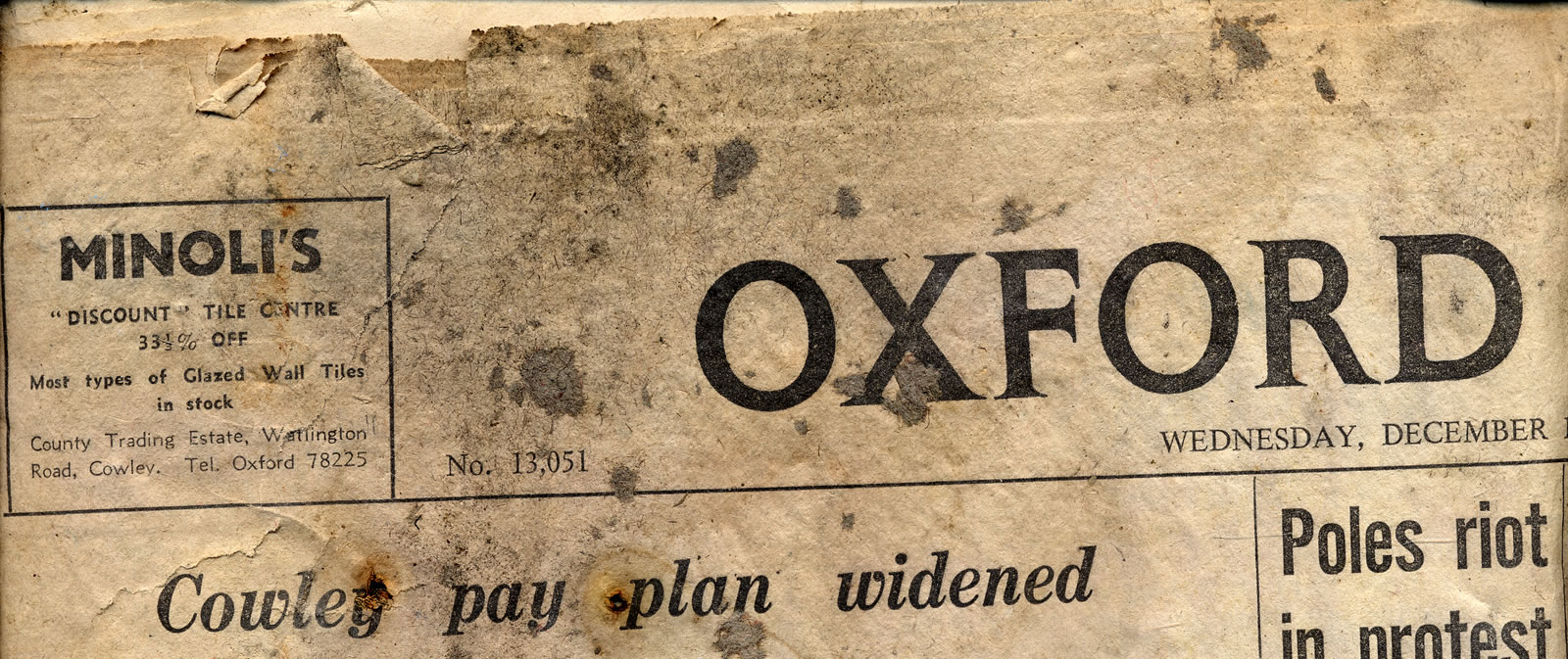 A view from the past Oxford Mail 1970 Minoli