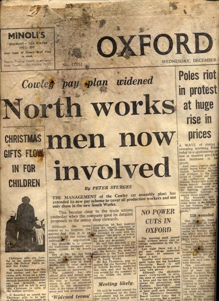 A view from the past Oxford Mail 1970 Minoli
