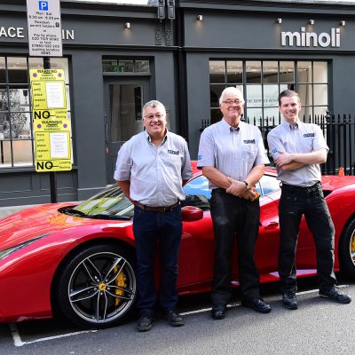 Team Minoli with a Ferrari from HR Owen