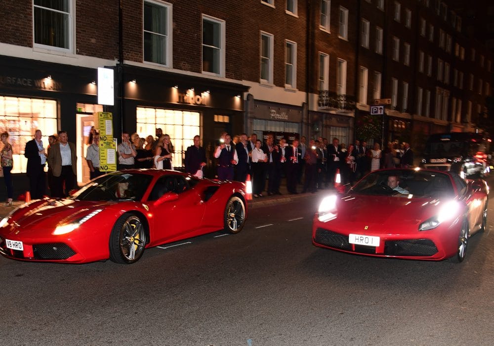 Ferrari cars at the Showroom in London